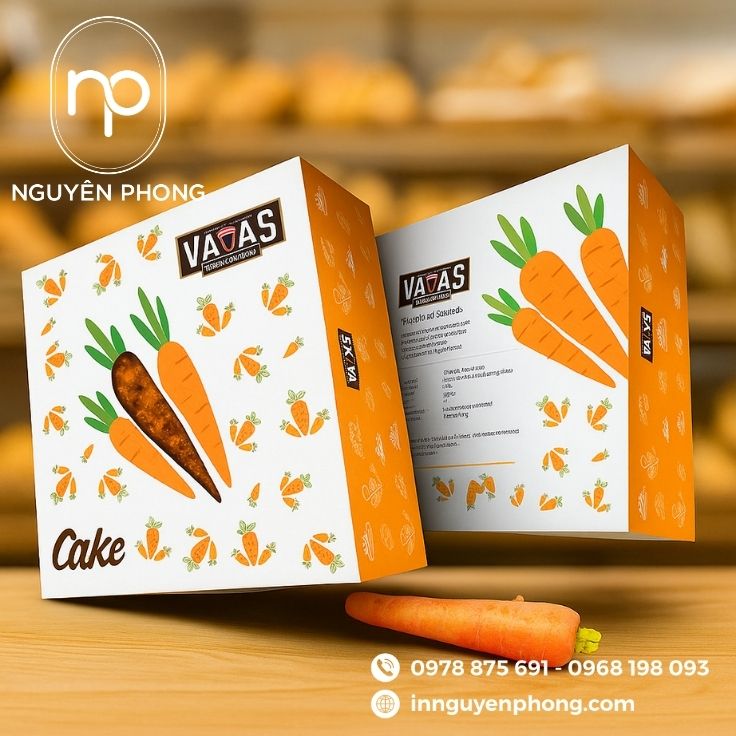 Mẫu hộp giấy đựng bột cà rốt thu hút 